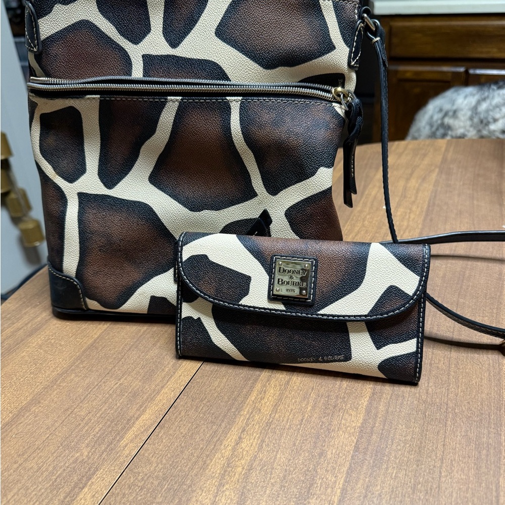 Dooney & Bourke Brown and Cream Women's Bag Set